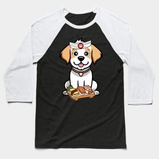 Funny happy dog is a sushi chef Baseball T-Shirt